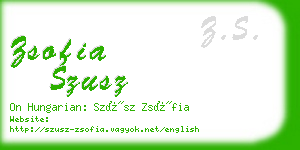 zsofia szusz business card